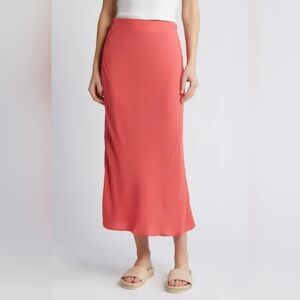 NWT ❗️ womens coral work casual classic bias cut midi skirt Nordstrom rack xs